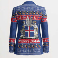 Iceland Christmas Blazer Coat Of Arms Christmas Pattern - Wonder Print Shop