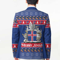 Iceland Christmas Blazer Coat Of Arms Christmas Pattern - Wonder Print Shop