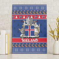 Iceland Christmas Canvas Wall Art Coat Of Arms Christmas Pattern - Wonder Print Shop