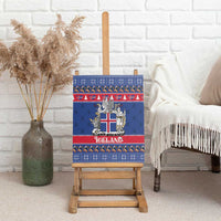 Iceland Christmas Canvas Wall Art Coat Of Arms Christmas Pattern - Wonder Print Shop