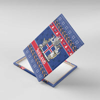 Iceland Christmas Canvas Wall Art Coat Of Arms Christmas Pattern - Wonder Print Shop