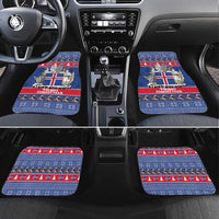 Iceland Christmas Car Mats Coat Of Arms Christmas Pattern - Wonder Print Shop