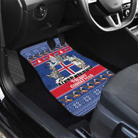 Iceland Christmas Car Mats Coat Of Arms Christmas Pattern - Wonder Print Shop
