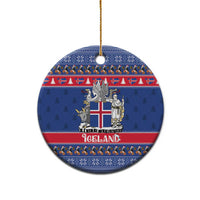 Iceland Christmas Ceramic Ornament Coat Of Arms Christmas Pattern - Wonder Print Shop