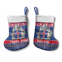 Iceland Christmas Stocking Coat Of Arms Christmas Pattern - Wonder Print Shop
