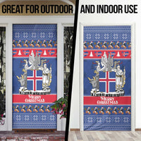 Iceland Christmas Door Cover Coat Of Arms Christmas Pattern - Wonder Print Shop