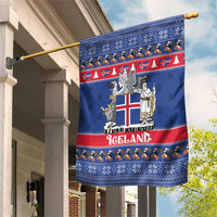 Iceland Christmas Garden Flag Coat Of Arms Christmas Pattern - Wonder Print Shop