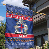 Iceland Christmas Garden Flag Coat Of Arms Christmas Pattern - Wonder Print Shop
