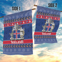 Iceland Christmas Garden Flag Coat Of Arms Christmas Pattern - Wonder Print Shop