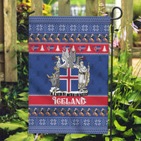 Iceland Christmas Garden Flag Coat Of Arms Christmas Pattern - Wonder Print Shop