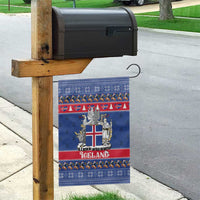 Iceland Christmas Garden Flag Coat Of Arms Christmas Pattern - Wonder Print Shop