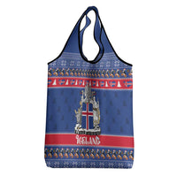 Iceland Christmas Grocery Bag Coat Of Arms Christmas Pattern - Wonder Print Shop