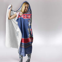 Iceland Christmas Hooded Blanket Coat Of Arms Christmas Pattern - Wonder Print Shop