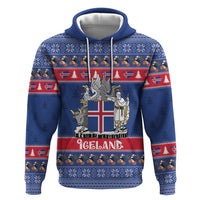 Iceland Christmas Hoodie Coat Of Arms Christmas Pattern - Wonder Print Shop