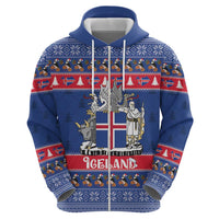 Iceland Christmas Hoodie Coat Of Arms Christmas Pattern - Wonder Print Shop