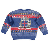 Iceland Christmas Kid Ugly Christmas Sweater Coat Of Arms Christmas Pattern - Wonder Print Shop