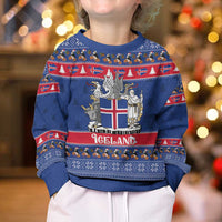 Iceland Christmas Kid Ugly Christmas Sweater Coat Of Arms Christmas Pattern - Wonder Print Shop