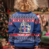 Iceland Christmas Kid Ugly Christmas Sweater Coat Of Arms Christmas Pattern - Wonder Print Shop