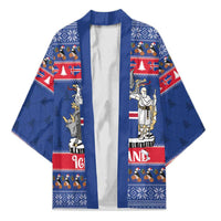 Iceland Christmas Kimono Coat Of Arms Christmas Pattern - Wonder Print Shop