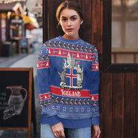 Iceland Christmas Ugly Christmas Sweater Coat Of Arms Christmas Pattern - Wonder Print Shop
