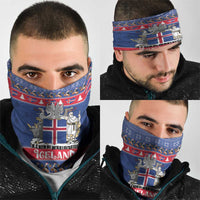 Iceland Christmas Neck Gaiter Coat Of Arms Christmas Pattern - Wonder Print Shop