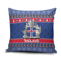 Iceland Christmas Pillow Cover Coat Of Arms Christmas Pattern - Wonder Print Shop