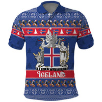 Iceland Christmas Polo Shirt Coat Of Arms Christmas Pattern - Wonder Print Shop
