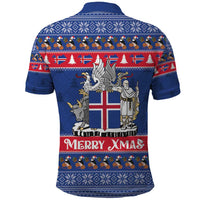 Iceland Christmas Polo Shirt Coat Of Arms Christmas Pattern - Wonder Print Shop