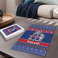 Iceland Christmas Puzzle Coat Of Arms Christmas Pattern - Wonder Print Shop
