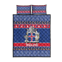 Iceland Christmas Quilt Bed Set Coat Of Arms Christmas Pattern - Wonder Print Shop