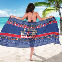 Iceland Christmas Sarong Coat Of Arms Christmas Pattern - Wonder Print Shop