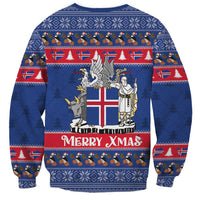Iceland Christmas Sweatshirt Coat Of Arms Christmas Pattern - Wonder Print Shop
