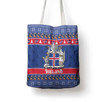 Iceland Christmas Tote Bag Coat Of Arms Christmas Pattern - Wonder Print Shop