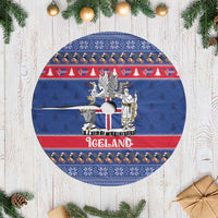 Iceland Christmas Tree Skirt Coat Of Arms Christmas Pattern - Wonder Print Shop