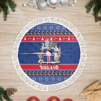 Iceland Christmas Tree Skirt Coat Of Arms Christmas Pattern - Wonder Print Shop