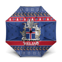 Iceland Christmas Umbrella Coat Of Arms Christmas Pattern - Wonder Print Shop