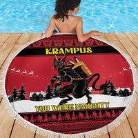 Austria Christmas Beach Blanket Krampus You Were Naughty - Wonder Print Shop