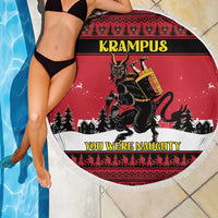 Austria Christmas Beach Blanket Krampus You Were Naughty - Wonder Print Shop