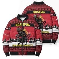 Austria Christmas Bomber Puffer Jacket Krampus You Were Naughty - Wonder Print Shop