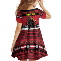Austria Christmas Family Matching Short Sleeve Bodycon Dress and Hawaiian Shirt Krampus You Were Naughty - Wonder Print Shop