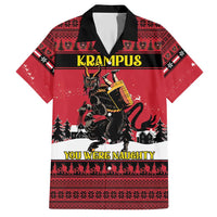 Austria Christmas Family Matching Short Sleeve Bodycon Dress and Hawaiian Shirt Krampus You Were Naughty - Wonder Print Shop