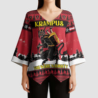 Austria Christmas Kimono Sleeve Blouse Krampus You Were Naughty - Wonder Print Shop