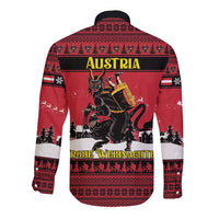 Austria Christmas Long Sleeve Button Shirt Krampus You Were Naughty - Wonder Print Shop