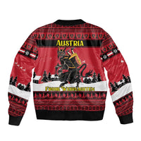 Austria Christmas Sleeve Zip Bomber Jacket Krampus You Were Naughty - Wonder Print Shop