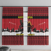 Austria Christmas Window Curtain Krampus You Were Naughty - Wonder Print Shop