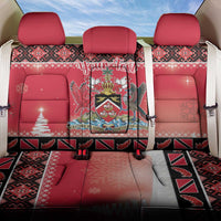 Personalized Trinidad and Tobago Christmas Back Car Seat Cover Coat Of Arms Seamless Pattern - Wonder Print Shop