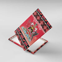 Personalized Trinidad and Tobago Christmas Canvas Wall Art Coat Of Arms Seamless Pattern - Wonder Print Shop