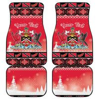 Personalized Trinidad and Tobago Christmas Car Mats Coat Of Arms Seamless Pattern - Wonder Print Shop