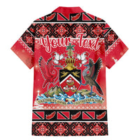 Personalized Trinidad and Tobago Christmas Family Matching Mermaid Dress and Hawaiian Shirt Coat Of Arms Seamless Pattern - Wonder Print Shop