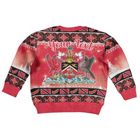 Personalized Trinidad and Tobago Christmas Kid Ugly Christmas Sweater Coat Of Arms Seamless Pattern - Wonder Print Shop